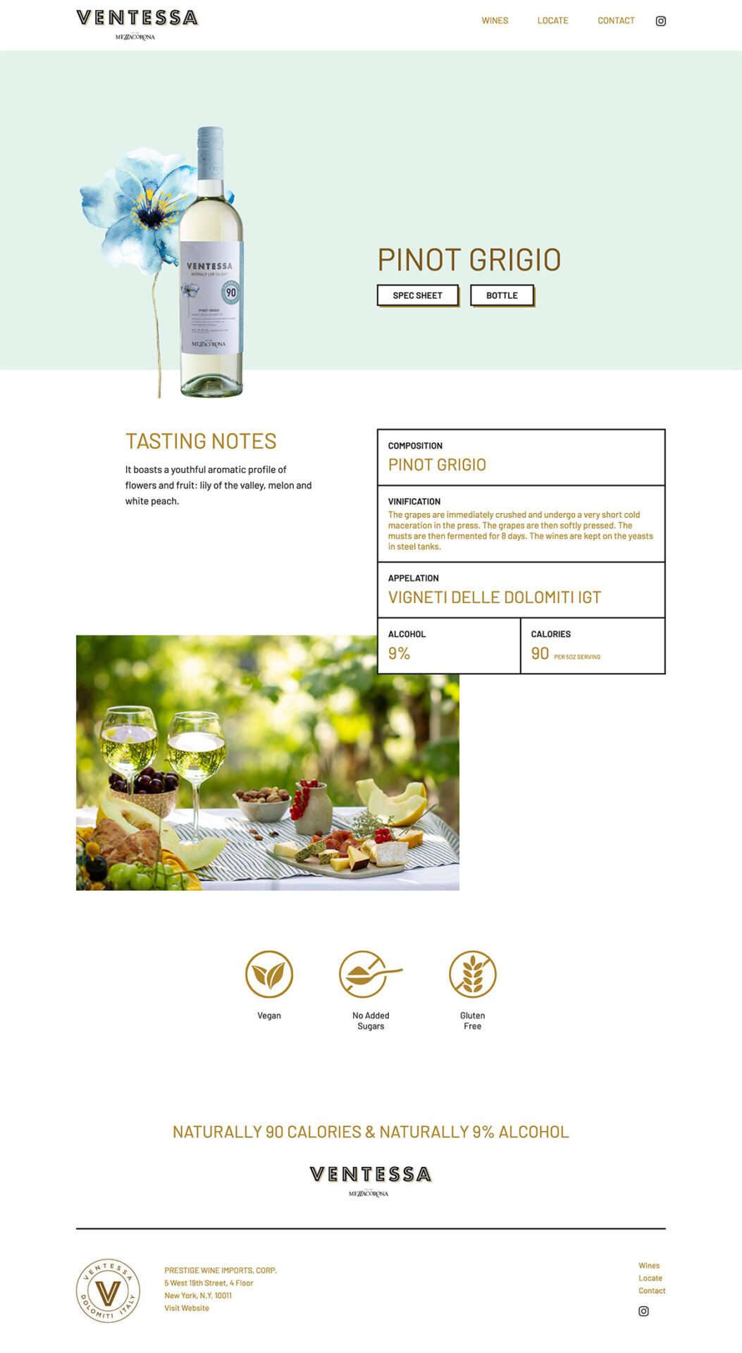 Ventessa Wine Website Screenshot